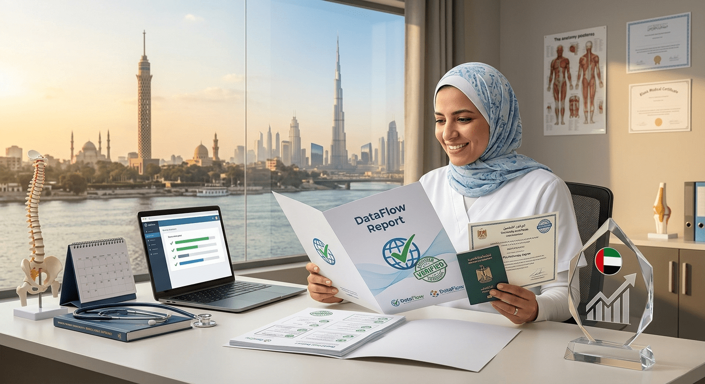 كم رسوم داتا فلو الامارات 2026؟ دليل تكلفة الكوادر الطبية